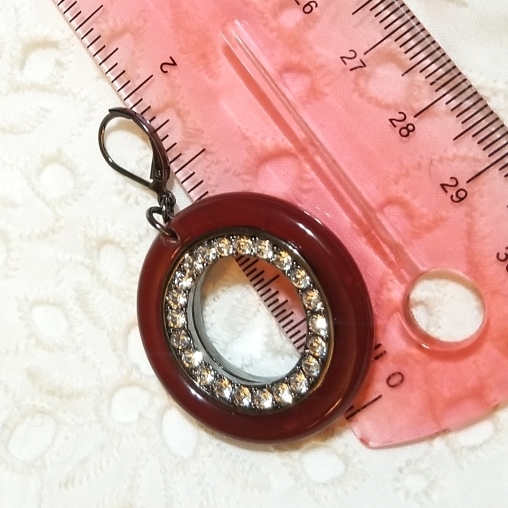 Vtg Kjl Kenneth Jay Lane Lucite Crystal Earrings - image 2